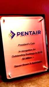 The Presidents Club Award from Pentair - Prestigious Distributor Award