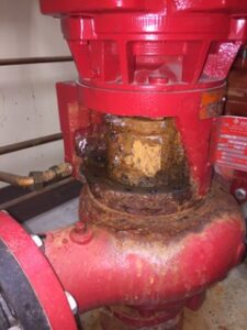 rusted fire pump